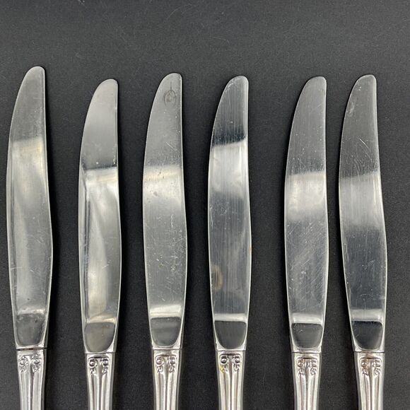 Vintage Oneida Community Stainless BRAHMS Set of 6 Knives - Picture 4 of 16